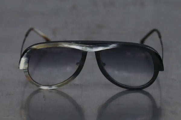 Rigards Black and White Matte Frame Dark Gray Lens Glasses RG0099